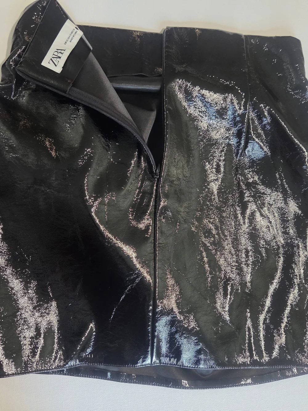 Zara Black Patent Faux Leather Mini